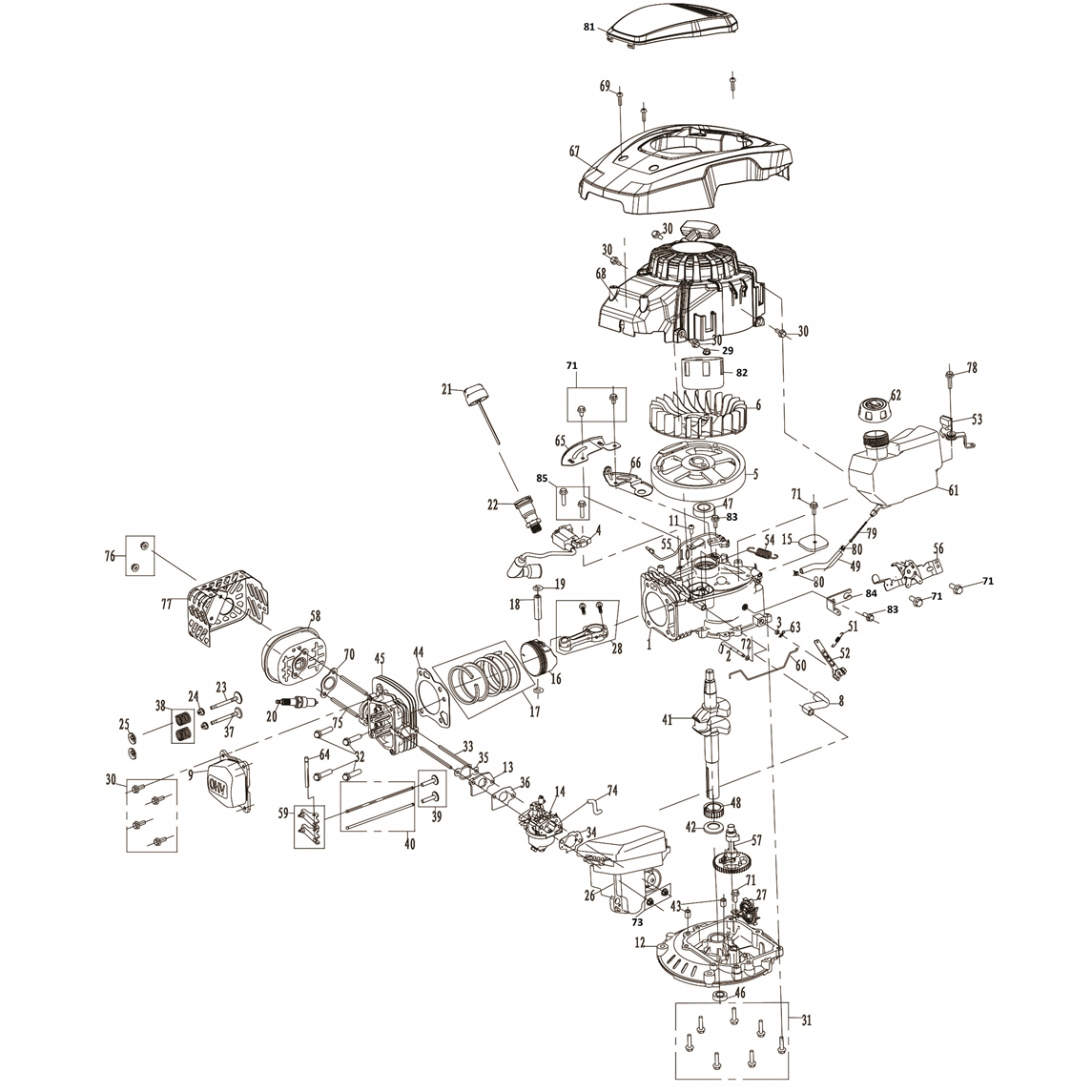 Cамоходная газонокосилка бензиновая ГБС-510