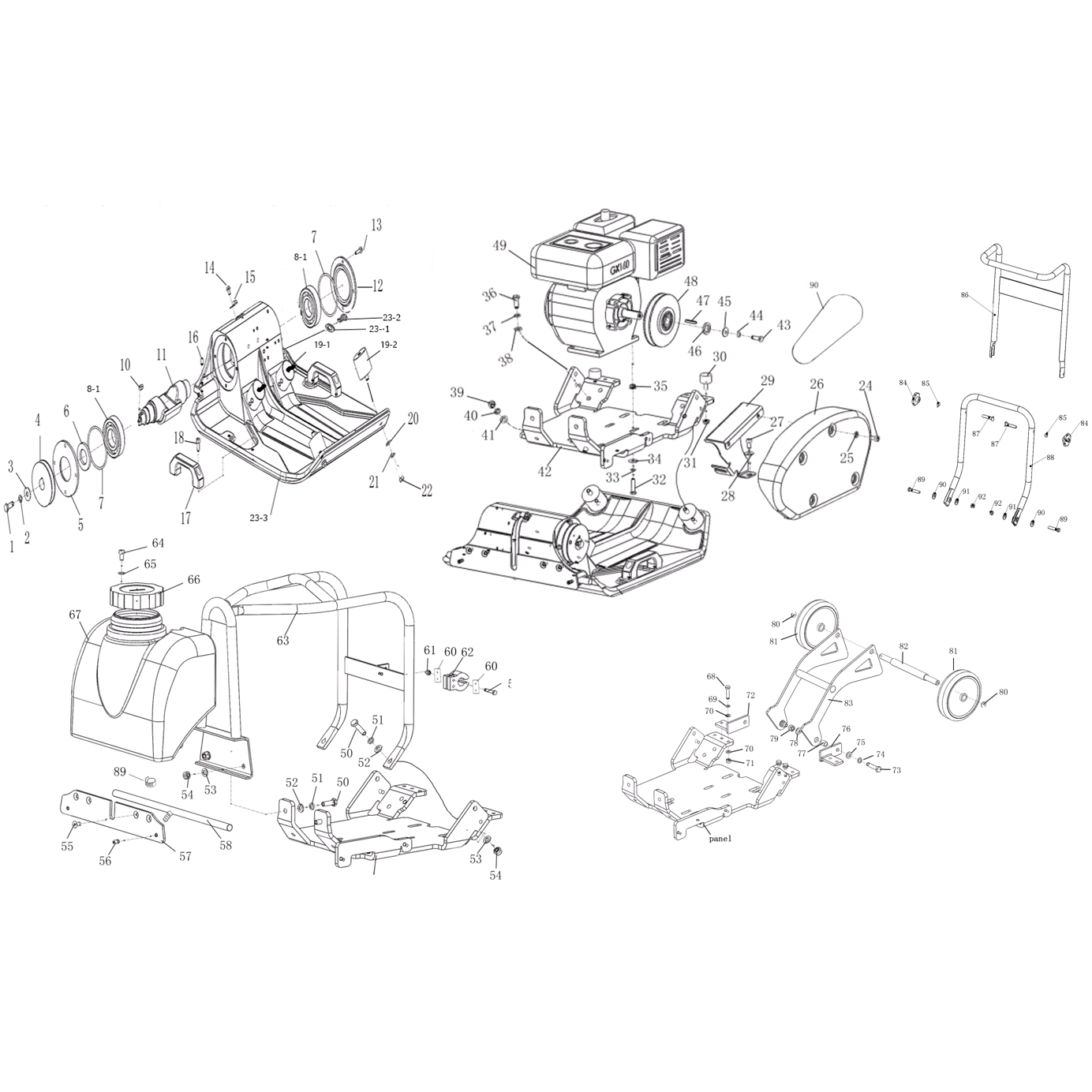 Виброплита бензиновая, двигатель Honda ЗВПБ-20 АХ