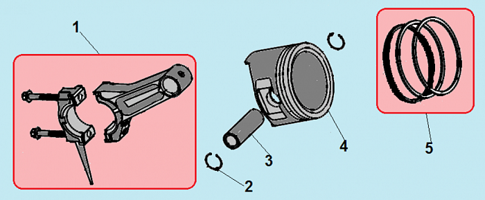 5 ПОРШЕНЬ - ШАТУН ГЕНЕРАТОР БЕНЗИНОВЫЙ СВАРОЧНЫЙ CHAMPION GW200AE