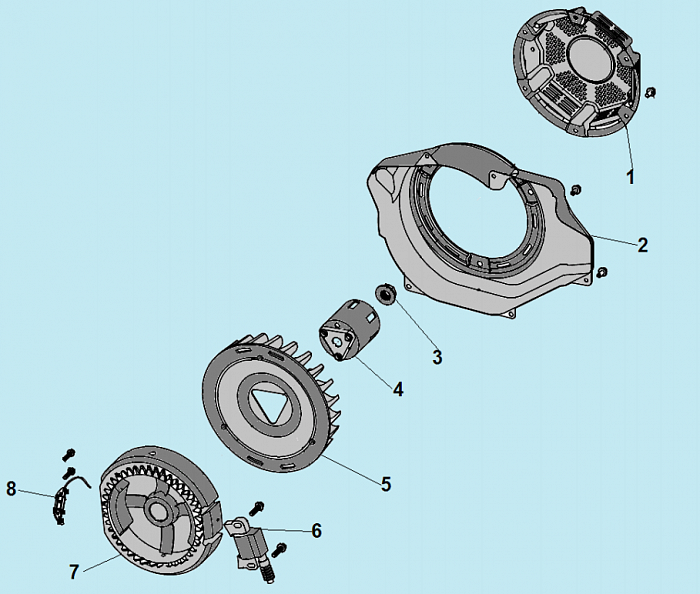 6 СТАРТЕР - МАГНЕТО - МАХОВИК ГЕНЕРАТОР БЕНЗИНОВЫЙ СВАРОЧНЫЙ CHAMPION GW200AE
