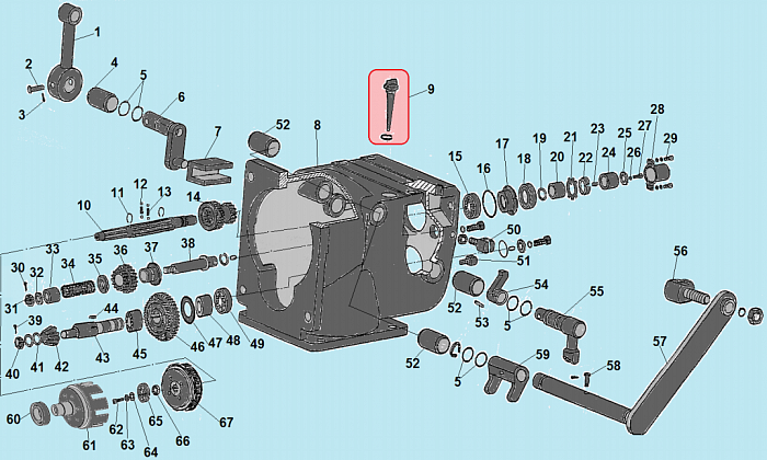 2 РЕДУКТОР - ШЕСТЕРНИ МОТОБЛОК CHAMPION DC1163E
