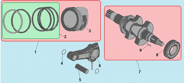 14 ПОРШЕНЬ -ЦИЛИНДР -КОЛЕНВАЛ- КОЛЬЦА МОТОБЛОК CHAMPION ВC1193