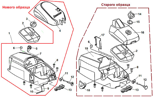 Крышка цилиндра, воздушный фильтр