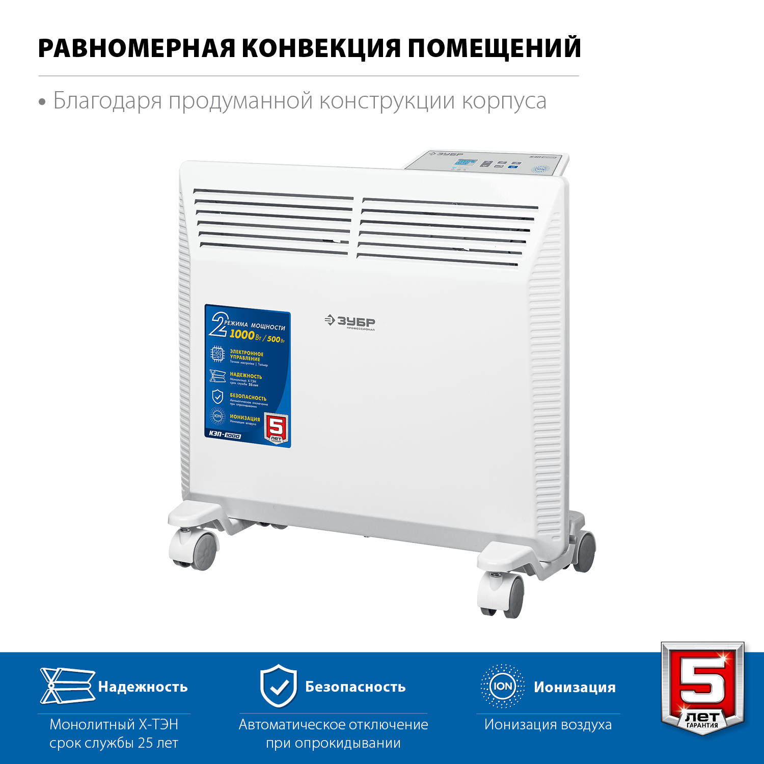 Конвектор электрический, электронный термостат, КЭП КЭП-1000