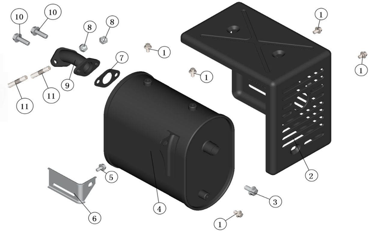 ЗАПЧАСТИ ДЛЯ ГЕНЕРАТОРА БЕНЗИНОВОГО ELITECH СГБ 3000Р (ГЛУШИТЕЛЬ)