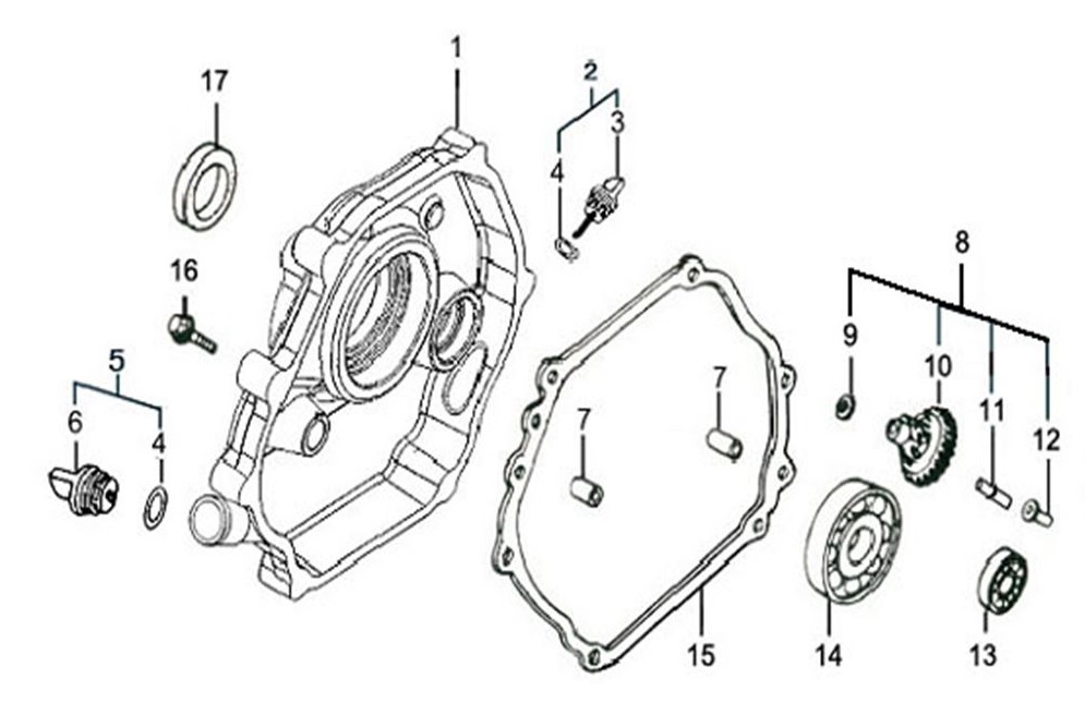 ЗАПЧАСТИ ДЛЯ МОТОПОМПЫ БЕНЗИНОВОЙ ELITECH МБ 1600 Д 10 (КРЫШКА КАРТЕРА)