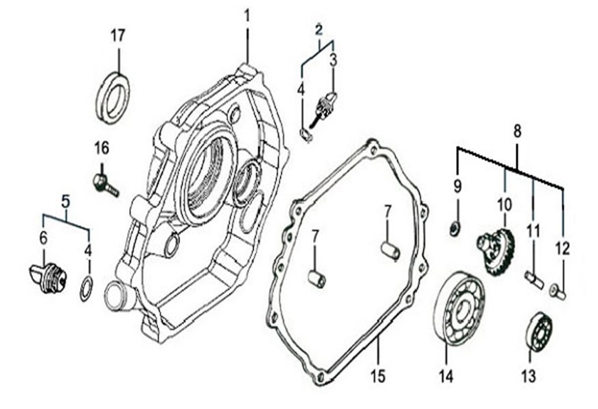 ЗАПЧАСТИ ДЛЯ МОТОПОМПЫ БЕНЗИНОВОЙ ELITECH МБ 1600 Д 100 (КРЫШКА КАРТЕРА)