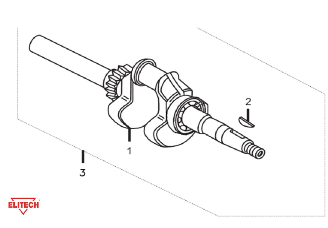 ЗАПЧАСТИ ДЛЯ МОТОПОМПЫ БЕНЗИНОВОЙ ELITECH МБ 200 Д 40 (ВАЛ КОЛЕНЧАТЫЙ)
