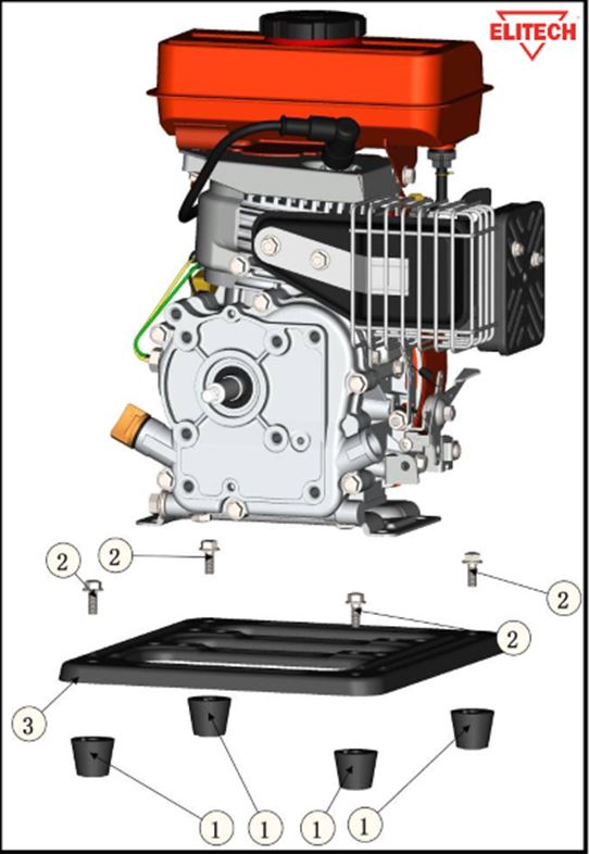 ЗАПЧАСТИ ДЛЯ МОТОПОМПЫ БЕНЗИНОВОЙ ELITECH МБ 210 Д 40 (РАМА)