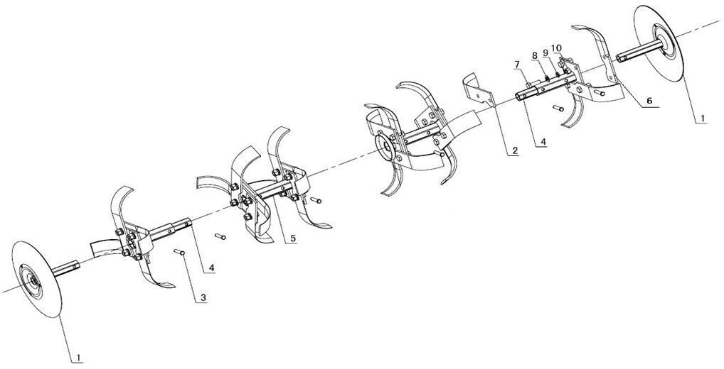 ЗАПЧАСТИ ДЛЯ КУЛЬТИВАТОРА БЕНЗИНОВОГО ELITECH КБ 62 (ШНЕК)