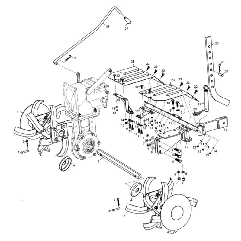 ЗАПЧАСТИ ДЛЯ МОТОБЛОКА БЕНЗИНОВОГО ELITECH КБ 900 (ЩИТКИ, РАМА)