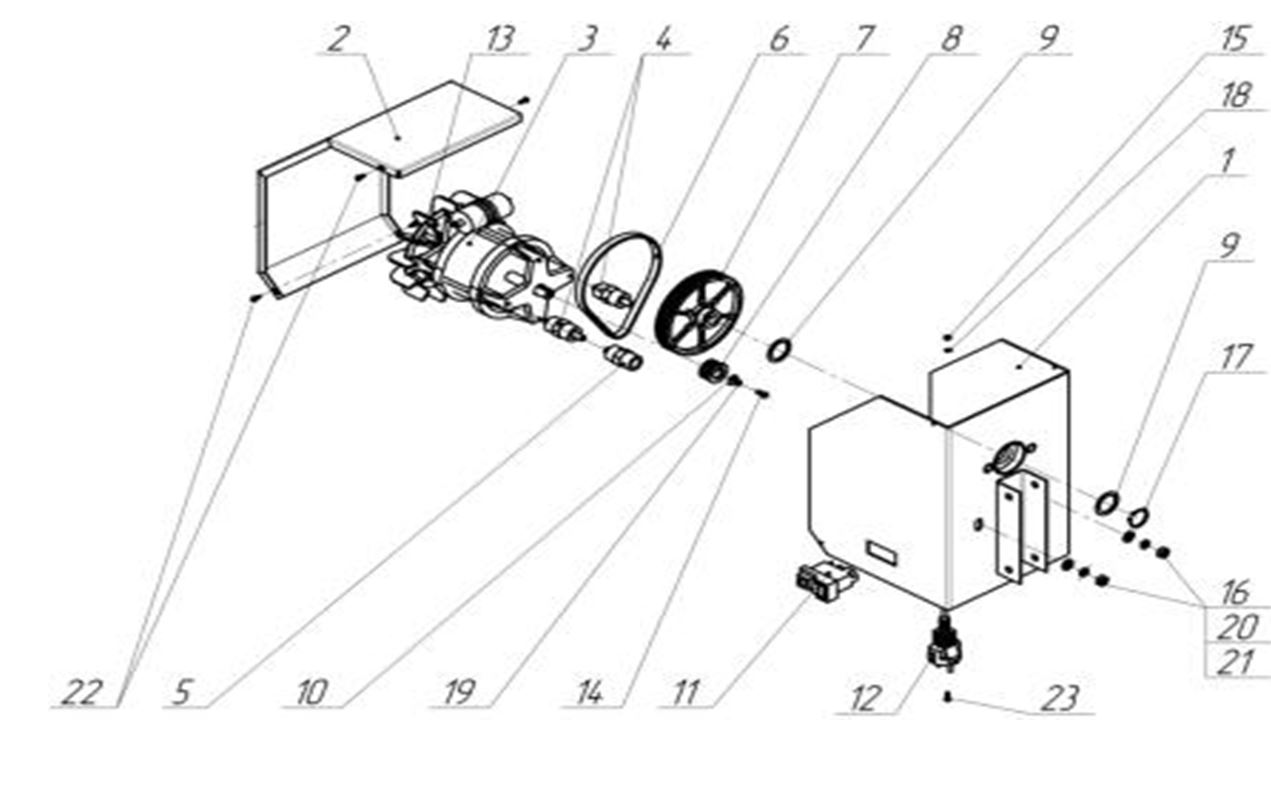 ЗАПЧАСТИ ДЛЯ БЕТОНОСМЕСИТЕЛЯ ЭЛЕКТРИЧЕСКОГО ELITECH Б 140Н (2017 ГОД) (ПРИВОД)