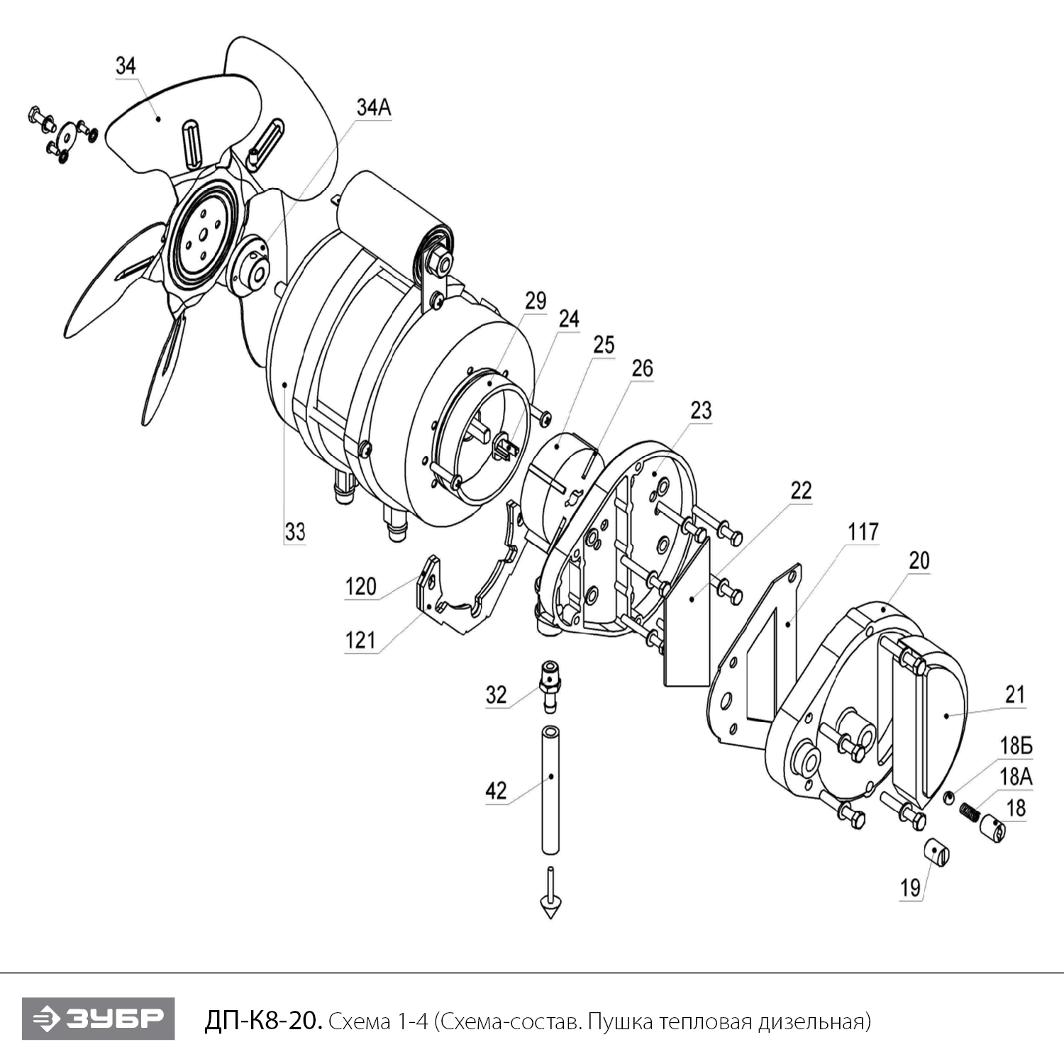 Пушка дизельная прямого нагрева, К8 ДП-К8-20