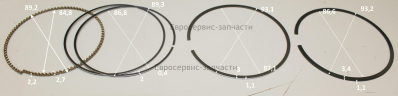 Кольца поршневые комплект  130070155-0001  БЭС22500ЕТМК