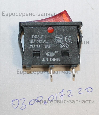 Выключатель JD03-F1 (узкая рамка, под пайку 16А 250В)
