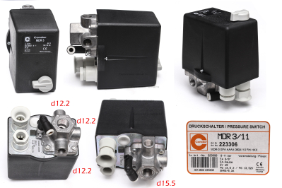 Прессостат MDR3_3/6,3A 3G1/4"-G3/8"-F-F-F-F: (ан.Fini 305143000) КР:2051/50 2065/50/100/3Т