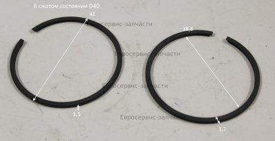 Кольца поршневые, 40х1,5, ком-т 2шт. 40F-5B. БТ 43