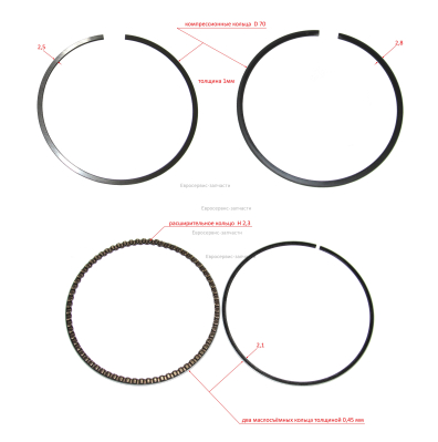 Поршневые кольцоа в сборе  К 2000D