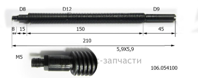 Вал резьбой