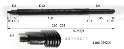 Вал резьбой