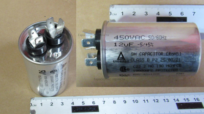 Конденсатор 12мкФ/450V круглый 3820-0174-00 ТП 215 Д, ТП 215 ДП