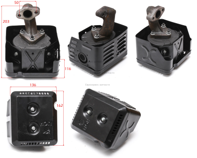 Глушитель в сборе с патрубком. КБ 700 9лс