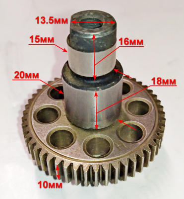 Вал редуктора в сборе для M135-PW (60,61,62) AL