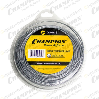 Корд триммерный Champion Round Pro  2.4мм *80м+нож