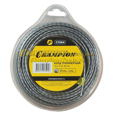 Корд трим.CHAMPION  Alu Twist 3.0мм*25м (витой)