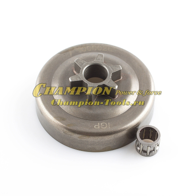 Звёздочка ведущая 3/ 8"-6Т ( Partner 350, 351, Husqvarna 235, 236, 240) PRO  ( аналог 106114 ) монолит+подшипник