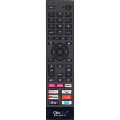 Универсальный пульт ClickPdu RM-L1736 RU (для TV HISENSE, DEXP, DNS)