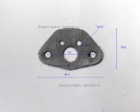Прокладка под карбюратор D11+2-отв.  бабочка Т+ТР-E35: T33.+Р