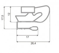 Уплотнитель двери холодильника Саратов 580x920мм профиль МА