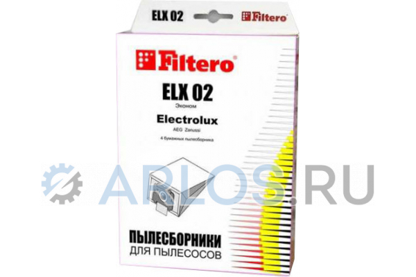 Пылесборник FILTERO ELX 02 (4) Эконом для пылесосов Electrolux, Zanussi, AEG
